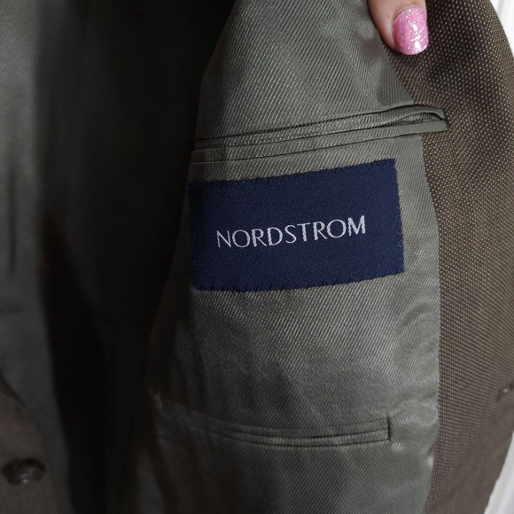 Burberry Mens Blazer Brown Wool Academia Suit Jacket USA Academia Vintage Sz 44L - Picture 12 of 14